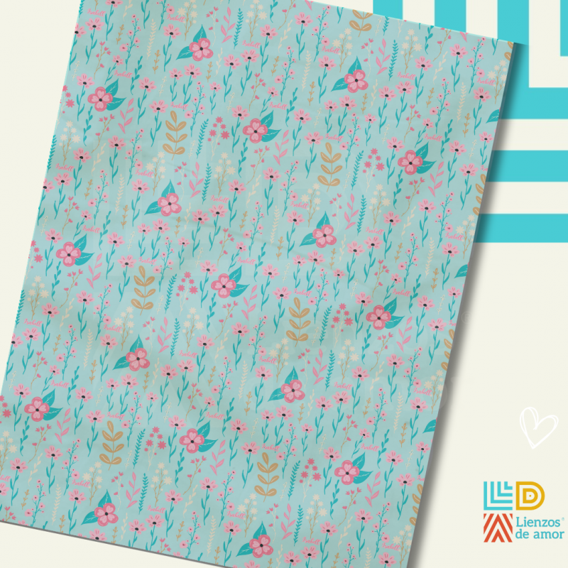 Frazada Diseño Mosaico Flores Rosas