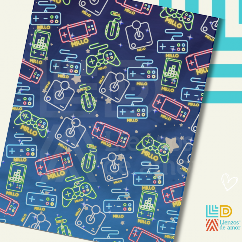 Frazada Diseño Mosaico Videojuegos